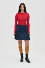 Stine Goya UK Long Sleeve Polo Top Top Fiery Red