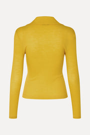 Stine Goya UK Long Sleeve Polo Top Top Mustard