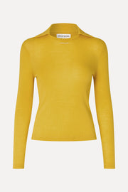 Stine Goya UK Long Sleeve Polo Top Top Mustard