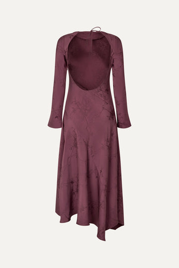 Stine Goya UK Long Sleeve Scoop Back Dress Dress Bordeaux