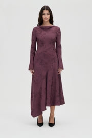 Stine Goya UK Long Sleeve Scoop Back Dress Dress Bordeaux