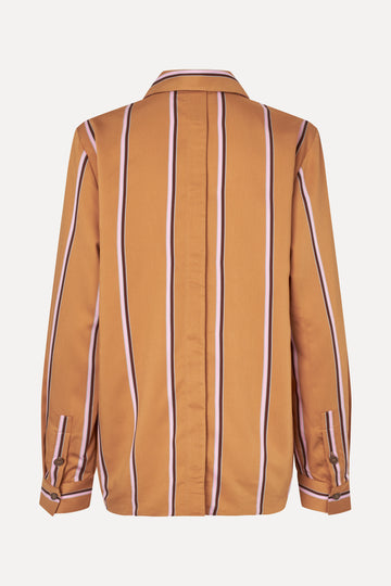 Stine Goya UK Long Sleeve Shirt Top Cocoa Stripes
