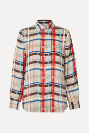 Stine Goya UK Long Sleeve Shirt Top Scarlet Grid