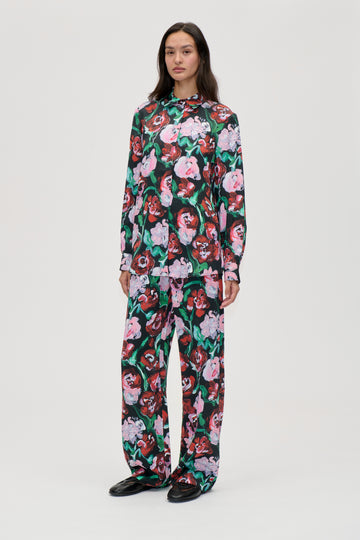 Stine Goya UK Long Sleeve Shirt Top Painted Rose Garden
