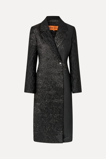 Stine Goya UK Long Sleeve Straight Coat Coat Black Impressionist Hue