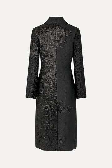 Stine Goya UK Long Sleeve Straight Coat Coat Black Impressionist Hue