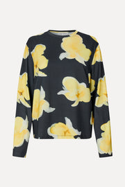 Stine Goya UK Long Sleeve T-Shirt Top Yellow Petunias