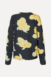 Stine Goya UK Long Sleeve T-Shirt Top Yellow Petunias