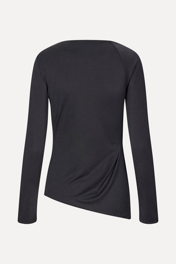 Stine Goya UK Long Sleeve Top With Fixed Buckle Top Jet Black