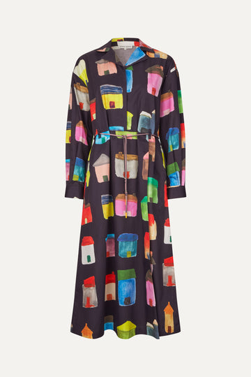 Stine Goya UK Long Sleeve Workwear Midi Dress Dress Refugios