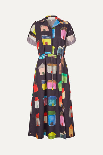 Stine Goya UK Long Sleeve Workwear Midi Dress Dress Refugios