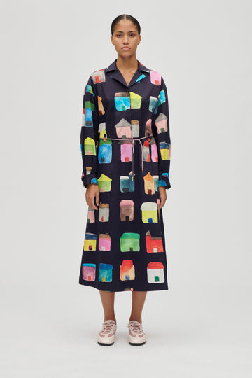 Stine Goya UK Long Sleeve Workwear Midi Dress Dress Refugios