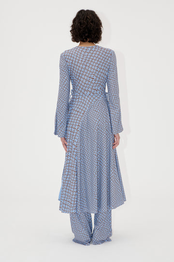Stine Goya UK Long Sleeve Wrap Tie Dress Dress Graphic Weave