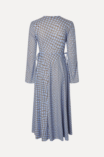 Stine Goya UK Long Sleeve Wrap Tie Dress Dress Graphic Weave