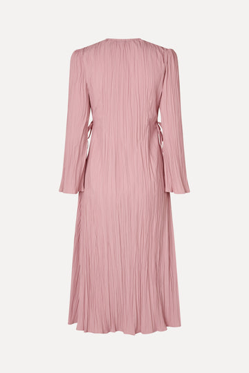 Stine Goya UK Long Sleeve Wrap Tie Dress Dress Pink Nectar