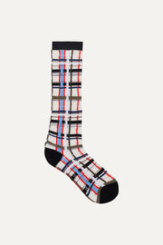 Stine Goya UK Long Socks Accessories Scarlet Grid