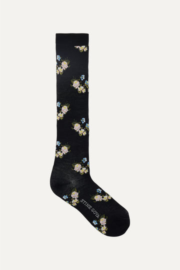 Stine Goya UK Long Socks Accessories Flower Intarsia