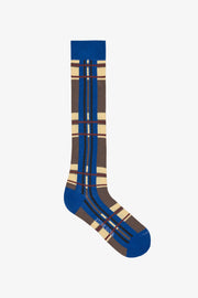Stine Goya UK Long Socks Accessories Crosschecks Blue