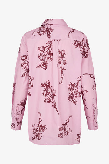 Stine Goya UK Loose Long Sleeve Shirt Top Rose On Rose