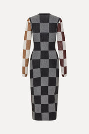 Stine Goya UK Midi Fitted Dress Dress Chocolate Combo