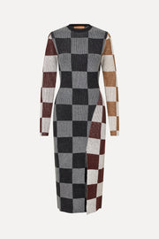 Stine Goya UK Midi Fitted Dress Dress Chocolate Combo
