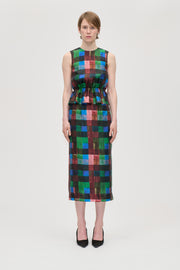 Stine Goya UK Midi Skirt With Elasticated Waist Skirt Watercolor Checks