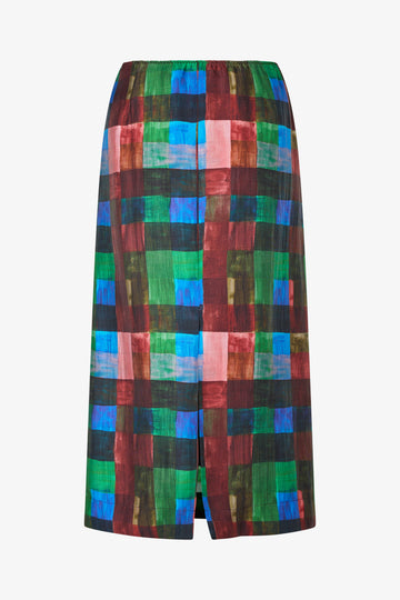 Stine Goya UK Midi Skirt With Elasticated Waist Skirt Watercolor Checks