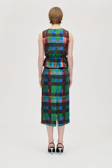 Stine Goya UK Midi Skirt With Elasticated Waist Skirt Watercolor Checks