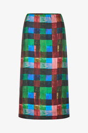 Stine Goya UK Midi Skirt With Elasticated Waist Skirt Watercolor Checks
