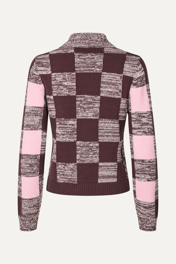 Stine Goya UK Mix Stripe Polo Collar Sweater Knit Multichecks Mix