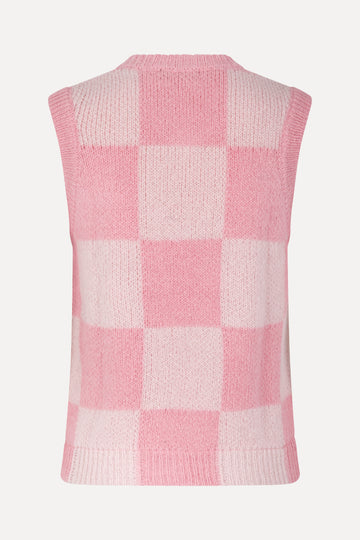 Stine Goya UK Noa Vest Knitted Vest Orchid Check