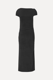 Stine Goya UK One Shoulder Draped Midi Dress Dress Black
