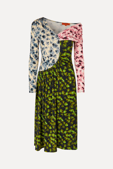 Stine Goya UK One Shoulder Long Sleeve Dress Dress Dizzy Foliage