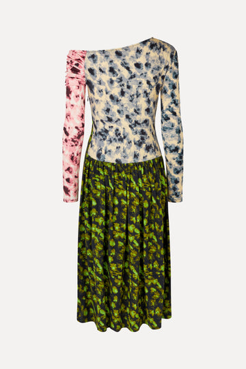Stine Goya UK One Shoulder Long Sleeve Dress Dress Dizzy Foliage