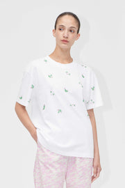 Stine Goya UK Oversize Short Sleeve T-Shirt Top Wild Flower Beads