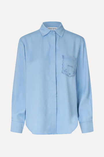 Stine Goya UK Oversized Shirt Top Sky Blue