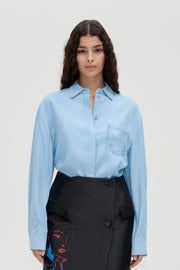 Stine Goya UK Oversized Shirt Top Sky Blue