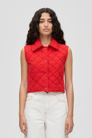 Stine Goya UK Peplum Collar Jacket Outerwear Natural / Contrast Red
