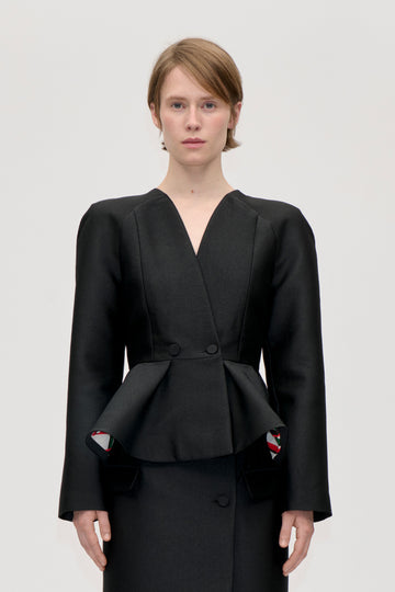Stine Goya UK Peplum V Neck Jacket Jacket Black