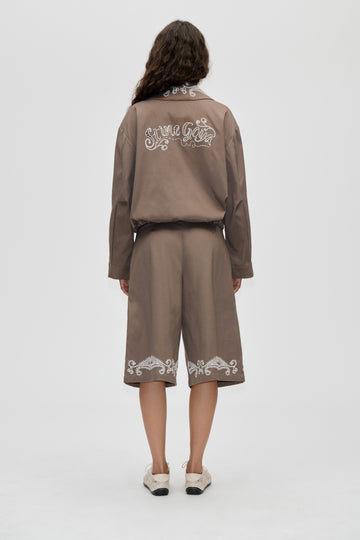 Stine Goya UK Pleated Eyelet Bermuda Pants Cherries On A Paisley