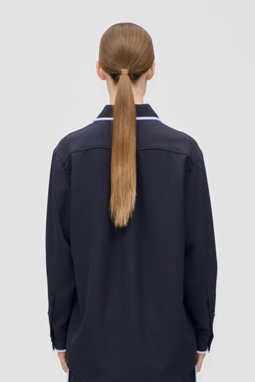 Stine Goya UK Pocket Oversized Shirt Top Parisian Night