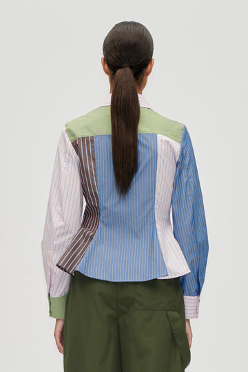 Stine Goya UK Pocket Peplum Shirt Top Multistripes Mix