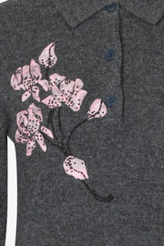 Stine Goya UK Polo Jumper Knit Tulle Flower