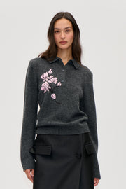 Stine Goya UK Polo Jumper Knit Tulle Flower