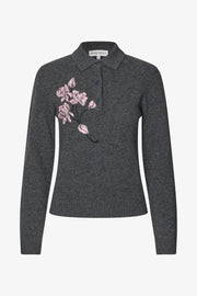 Stine Goya UK Polo Jumper Knit Tulle Flower