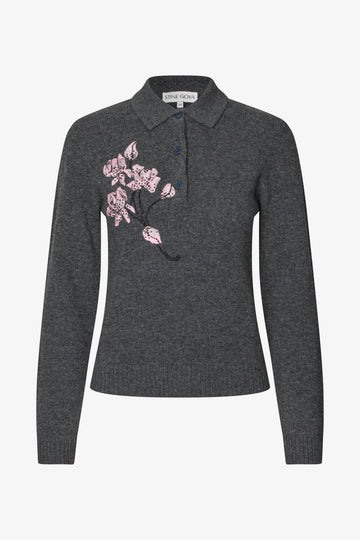 Stine Goya UK Polo Jumper Knit Tulle Flower