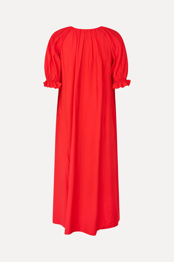 Stine Goya UK Puff Sleeve Detail Long Dress Dress Fiery Red