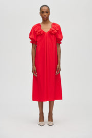 Stine Goya UK Puff Sleeve Detail Long Dress Dress Fiery Red