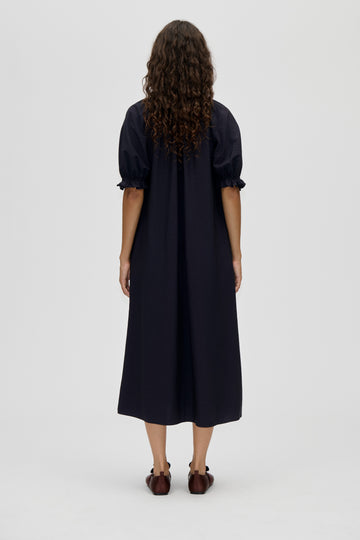 Stine Goya UK Puff Sleeve Detail Long Dress Dress Midnight Navy