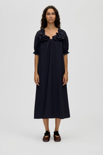 Stine Goya UK Puff Sleeve Detail Long Dress Dress Midnight Navy